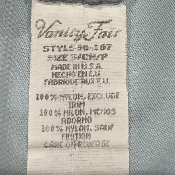 Vintage Vanity Fair Blue Nylon Satin V-Neck Nightgown Size Small - Picture 10 of 10
